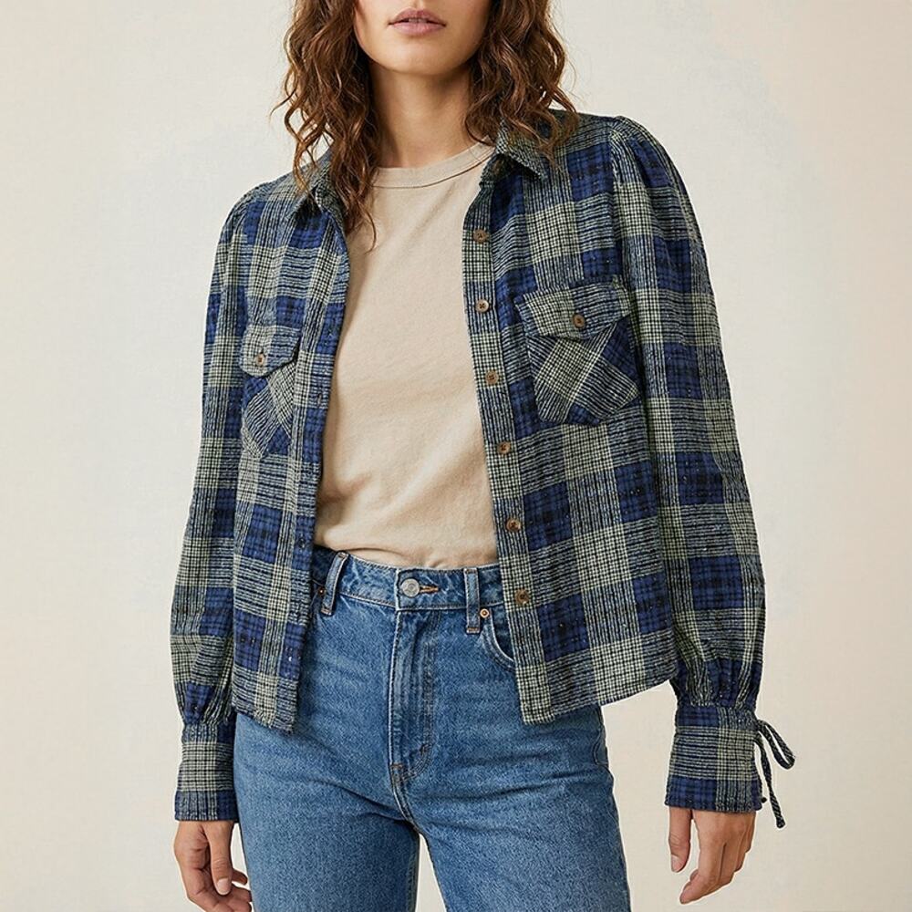 We The Free Sun City Plaid Top - Small - New